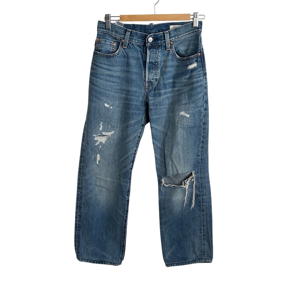Levi's 501 '90s Premium Selvedge Distressed Jeans Altered Seat High Rise